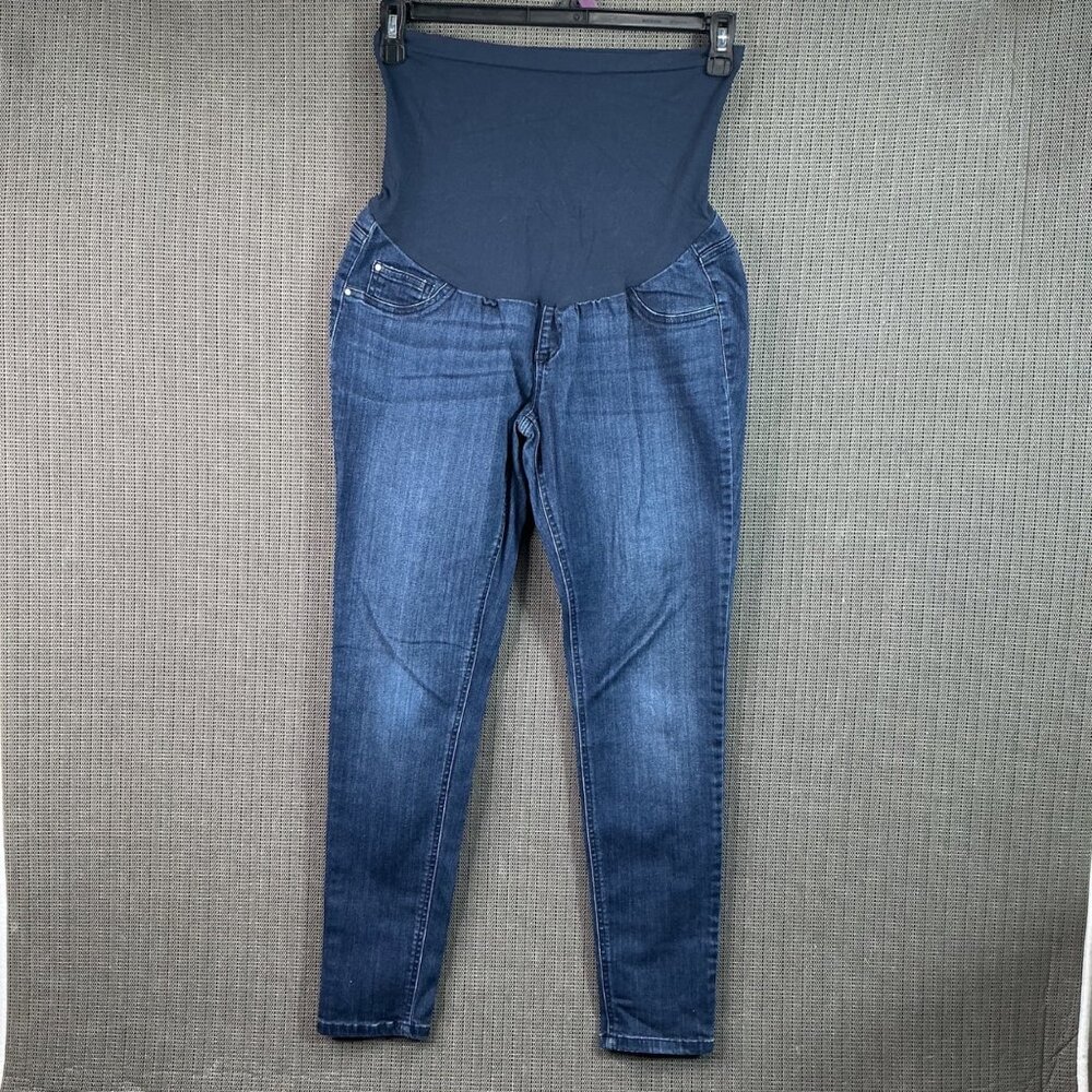 Indigo Blue Womens Size Large Maternity Jeans With Stretchy Waistband